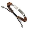 Chisel Stainless Steel Brushed 8mm Tigerwood Beaded Black Nylon 7" to 9" Adjustable ID Bracelet - 2 of 4