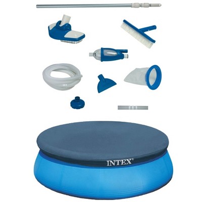 Intex Deluxe Pool Maintenance Kit & Intex 15 Ft Above Ground Swimming PoolCover