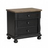 Royal Hampton Nightstand with 2 USB Ports, 3 Drawers, Black Rustic Oak Brown - 3 of 4