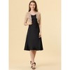 INSPIRE CHIC Women's Elegant 3/4 Sleeve Sheer Floral Lace Open Front Crop Shrug - 3 of 4