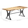 vidaXL Dining Table Brown, Black Solid Mango Wood, Steel 70.9 x 35.4 in - 4 of 4