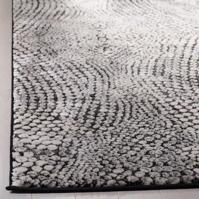 Reversible Abstract Synthetic 9' x 12' Rug in Gray