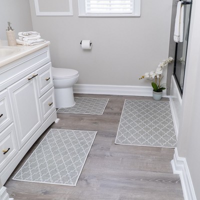 3 Piece Bathroom Rugs Set - Non-slip Ultra Thin Bath Rugs For Bathroom ...