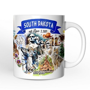 Artistic South Dakota State Themes and Landmarks Mug (Non-Custom Only)| OrnamentallyYou - 1 of 4