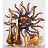 Metal Sunburst Wall Decor with Distressed Copper Like Finish Brass - Olivia & May: Iron Artwork, Vertical Orientation, Rustic Style - 2 of 4