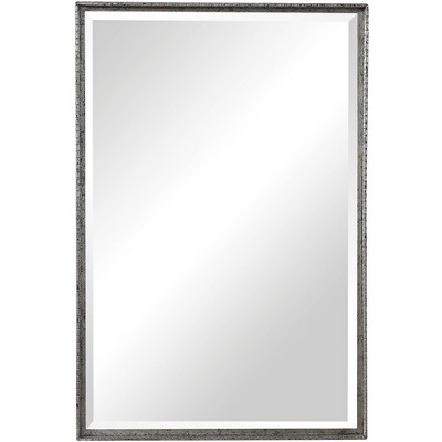 Uttermost Rectangular Vanity Accent Wall Mirror Industrial Beveled Distressed Aged Silver Frame 20 1/4" Wide for Bathroom Bedroom