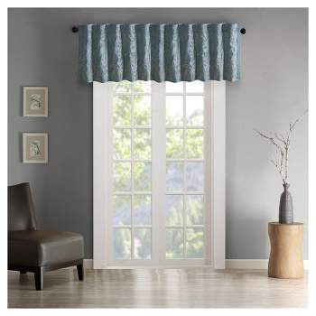 18"x50" Faux Silk Blackout Embroidered Window Valance - Aden