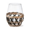 TAG 16 oz. Island Clear Glass with Black Straw Sleeve Dishwasher Safe Beverage Glassware  Dinner Party Wedding Resturant Set 4 - 2 of 2