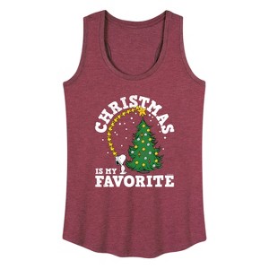 Women's - Peanuts - Christmas Is My Favorite Graphic Racerback Tank - 1 of 4
