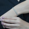 5.5 Carat Round Cut April - Cubic Zirconia - Birthstone Tennis Bracelet Eternity Design - White Gold Plating, Female, Adult - 2 of 4