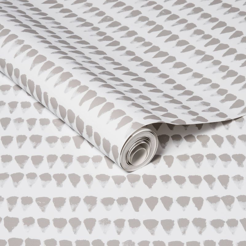 Abstract Striped Peel &#38; Stick Wallpaper Gray/White - Opalhouse&#8482;, 1 of 6