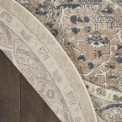 Concerto Beige and Gray Round Persian Area Rug