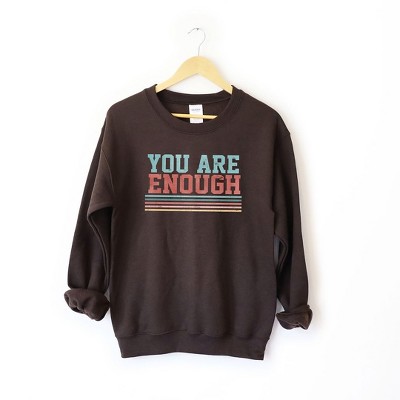 Simply Sage Market Women's Graphic Sweatshirt You Are Enough Stripes