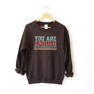 Simply Sage Market Women's Graphic Sweatshirt You Are Enough Stripes - 1 of 3