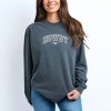 Simply Sage Market Women's Embroidered Howdy Bull Varsity Long Sleeve Garment Dyed Tee - 2 of 3