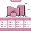 SEVOBAL Luggage 4 Piece ABS Set with Makeup Case, Spinner Wheels, Hardshell Suitcase for Carry On with Compartments, Pink, 30.01"*20.09"*11.09" - 3 of 4