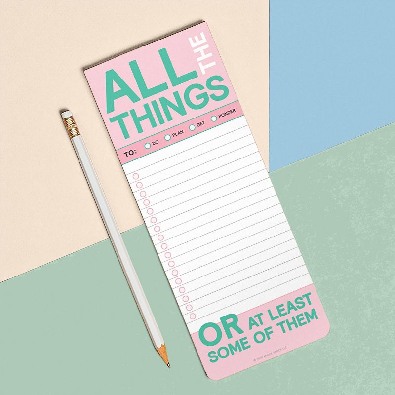 Knock Knock 3.5&#34;x9&#34; &#39;All The Things Make A List Pad&#39; Shopping List Pad and To Do Pad, 3 of 6