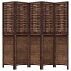 vidaXL Room Divider 5 Panels Dark Brown Solid Wood Paulownia - 4 of 4
