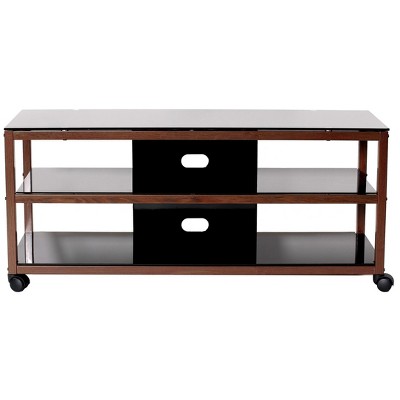 TransDeco Flat panel TV stand w/casters for up to 55Inch plasma or LCD/LED TVs - Dark Oak/Black