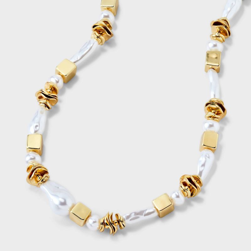 SUGARFIX by BaubleBar Pearl Mixed Bead Necklace - Gold, 1 of 5
