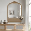 Lirago Arch Rattan Wood Mirror with Carved Design Vanity Mirror Decor Mirror 36x24 Brown - 2 of 4