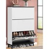 Wooden Shoe Cabinet with 3 Flip Drawers, 47¡± Tall Narrow Shoe Storage Unit for 18 Pairs, White Freestanding Shoe Rack Cabinet - 4 of 4