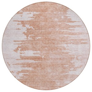 Terra Cotta Salmon And Copper Abstract Washable Indoor Outdoor Area Rug - 1 of 4