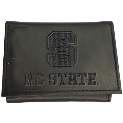 Evergreen NCAA North Carolina State Wolfpack Black Leather Trifold Wallet Officially Licensed with Gift Box