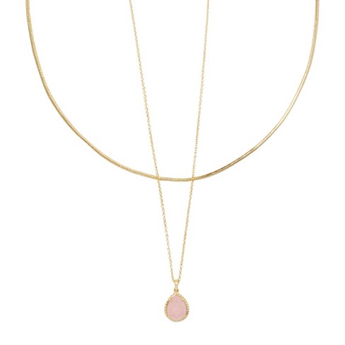 Kendra Scott Sami Quartz 14K Gold Over Brass Multi-Strand Necklace - Rose  Quartz