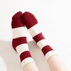 Anna-Kaci Women's 4 Pairs Striped and Solid Knit Socks with Bow Embroidery Ribbed Cuffs and Soft Stretch Fabric - 2 of 4