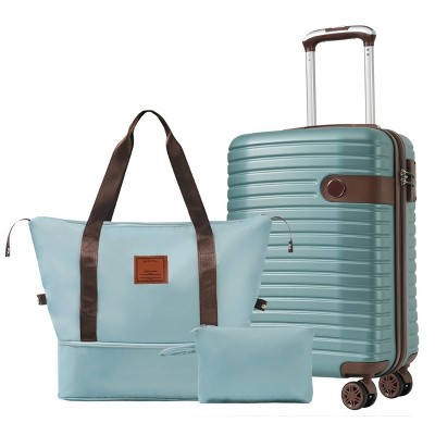 3 Piece Carry-On Luggage Set with Spinner Wheels, TSA Lock, Weekender Duffel & Toiletry Bag – 20" Hard Shell Suitcase for Travel – Cuddlewood
