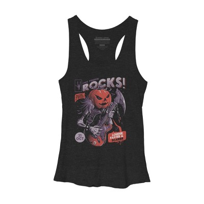 Women's Design By Humans Rock Pumpkin By EduEly Racerback Tank Top