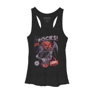 Women's Design By Humans Rock Pumpkin By EduEly Racerback Tank Top - 1 of 3