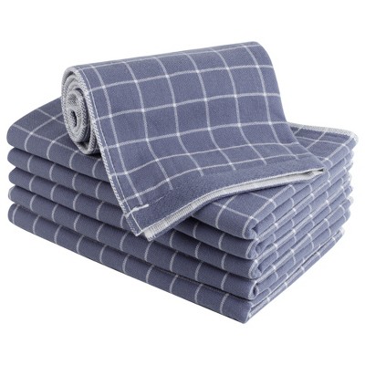 Piccocasa 6 Pcs 13 X 29 100% Cotton Plaid Absorbent Dish Kitchen Towel  Green And White - Piccocasa : Target