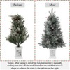 Artificial Christmas Tree With Warm White LED Lights- 3Ft Fiber Optic-Like Flocked Tree  for Home, Shops, Party and Holiday Christmas Decoration - 4 of 4