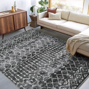 Area Rugs Boho Moroccan Rugs for Living Room Carpet Abstract Rugs for Bedroom Soft Distressed Rug - 1 of 4