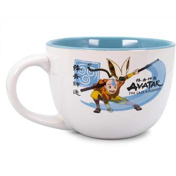 Silver Buffalo Avatar: The Last Airbender Aang and Momo Ceramic Soup Mug | Holds 24 Ounces