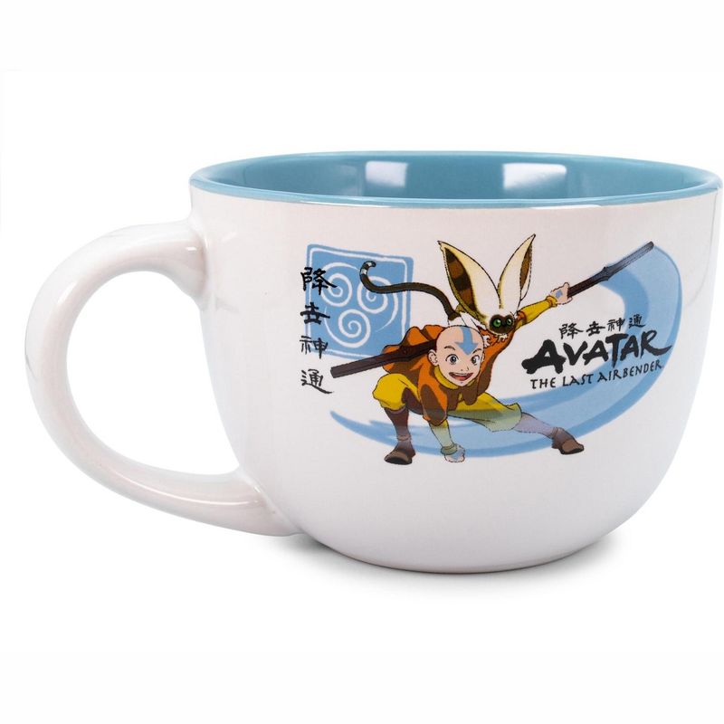 Silver Buffalo Avatar: The Last Airbender Aang and Momo Ceramic Soup Mug | Holds 24 Ounces, 1 of 7