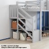 JOYMOR Low Loft Bed with Led Light, Loft Bed Twin Size with Castle Guardrail and Window, Staircase and Book Rack, Smart APP Control - 4 of 4