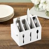 LunaLulinlk Small Wooden Utensil Holder with 5 Slots for Fork, Knife, and Spoons, Silverware Holder, Kitchen Organization (White, 7x5.25x6.5 in) - 4 of 4