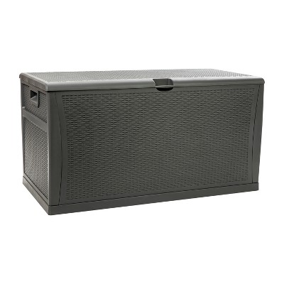 Outdoor 31 Gal. Indoor/Outdoor Storage Box with Lockable Lid for Patio  Cushions,Polypropylene Grey Deck Box