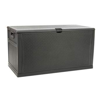 Flash Furniture 120 Gallon Plastic Deck Box - Outdoor Waterproof Storage Box for Patio Cushions, Garden Tools and Pool Toys