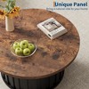 32" Coffee Table, Round Mid Century Coffee Table with Metal Base, Fluted Center Table for Living Room, Office, Apartment - 4 of 4