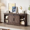 TV Stand - Entertainment Center with Storage Cabinets, Sliding Barn Doors, Mid Century Modern Media TV Console Table for Living Room Bedroom - 2 of 4