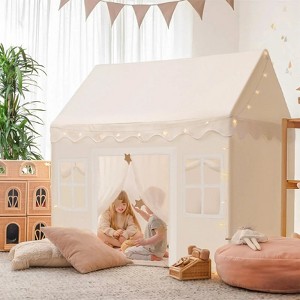 Tiny Land® Playhouse Tent – Natural Cream Indoor Tent for Kids - 1 of 4