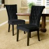 GDFStudio Villere Contemporary Tufted Roll Top Dining Chairs with Tapered Leg (Set of 2) - 2 of 4