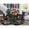 HomeStock 6-Piece Rectangle Black Finish Solid Wood Top dining Table with 1 Bench and 4 Chairs - 2 of 4
