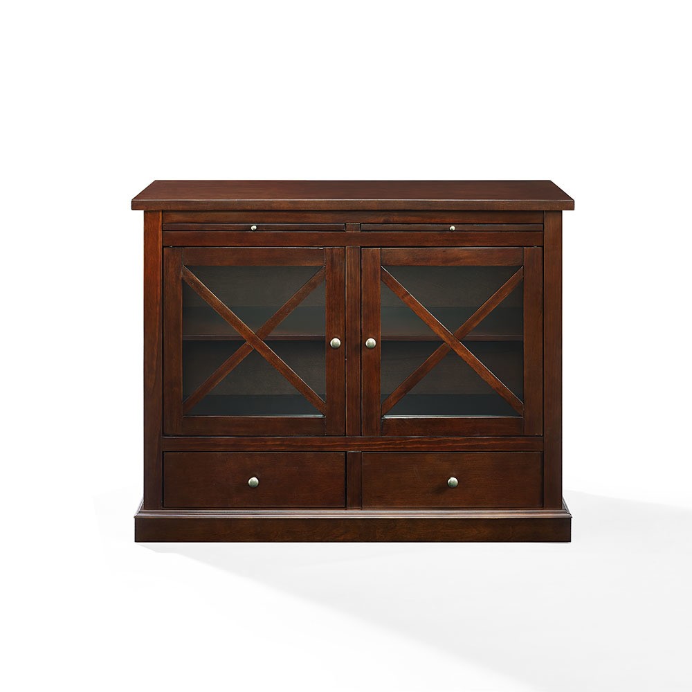Crosley Furniture CF6121-MA Jackson Accent Cabinet with Glass Doors, Mahogany