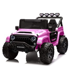 24V Ride on Toys for Kids, 2 Seater Electric Ride on Car w/Remote Control, 4 Powerful Motors, 4WD/2WD, 3 Speeds, Led Lights - 1 of 2