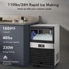 Commercial Ice Maker Stainless Steel ¨C 110 lbs/24H Under-Counter Ice Machine with 40 lbs Storage Capacity - 2 of 4